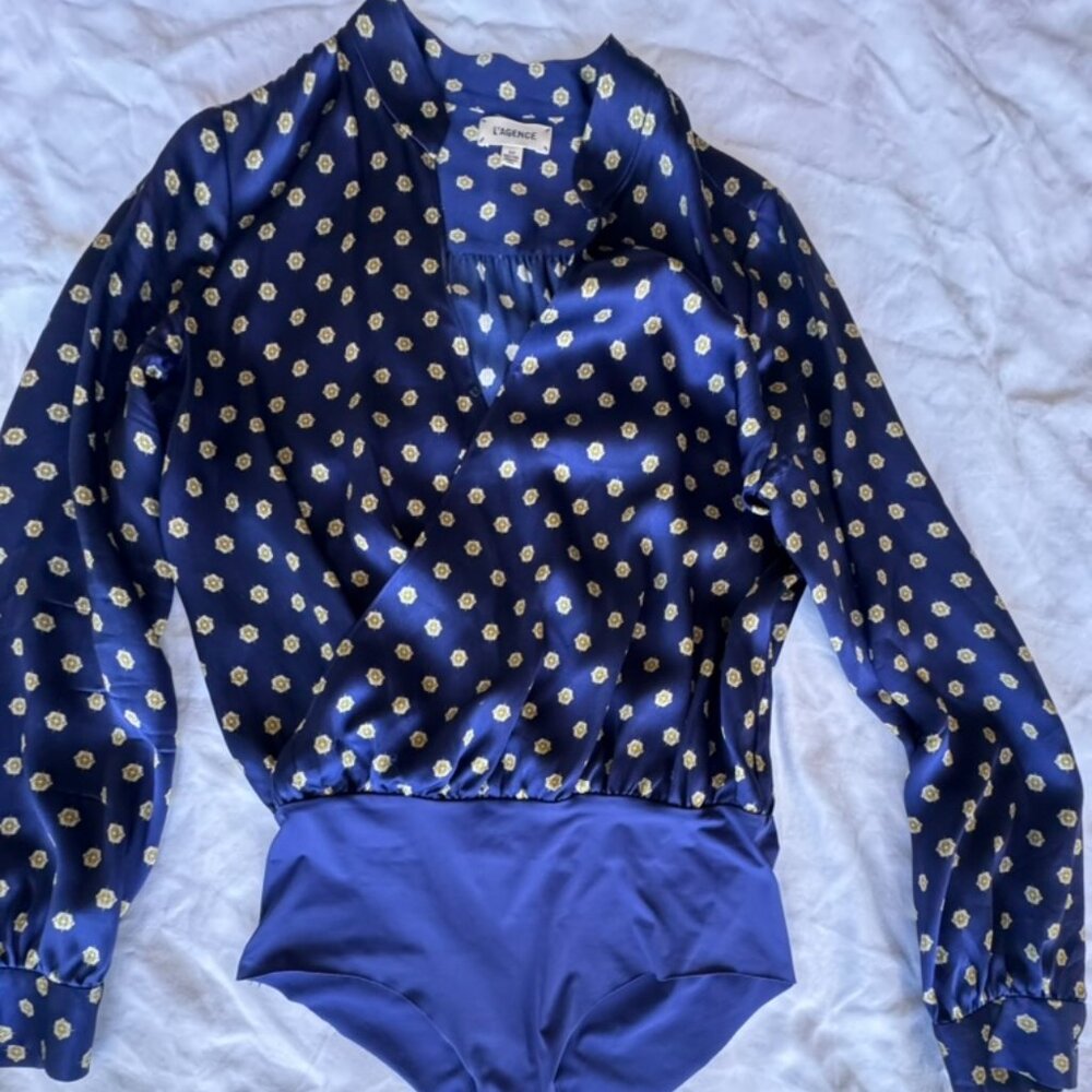 Lagence Blue Shirt bodysuit style